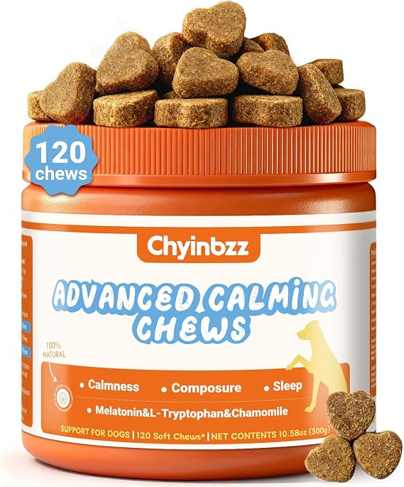 Calming Chews for Dogs,Anxiety Relief Trests - Dog Calming Trests with Melatonin & glucosamine, Turkey Bacon Flavor, 120 Counts
