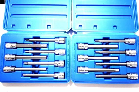 14 Pc Extra Long Hex Bit Sockets Allen Wrench Mm+SAE