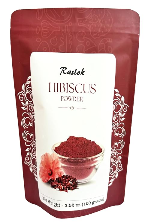 Raslok Herbal Hibiscus Powder | for Refreshing Tea and Hair Care (3.52, Ounces)