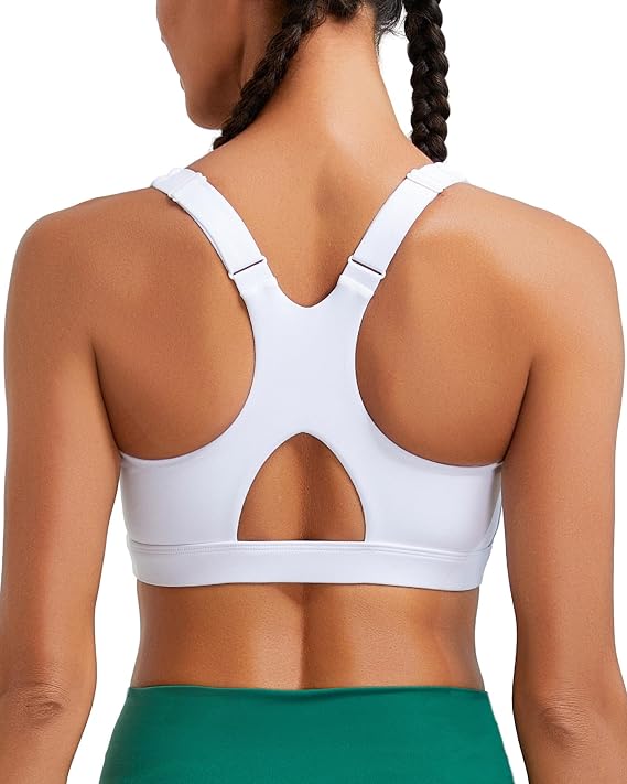 RUNNING GIRL High Impact Sports Bras for Women, Racerback Adjustable Straps Sports Bras for Women with Sewn in Pads