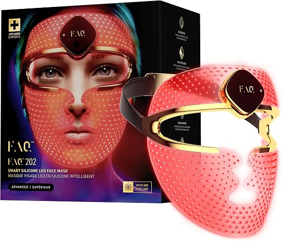 FAQ 202 Advanced 8-Color LED Face Mask - Advanced Skin Care Device | LED Face Mask, 8 Colors, Red Light Mask, 600 Glow Points, Wireless, App Connected, Silicone Mask, All Skin Types