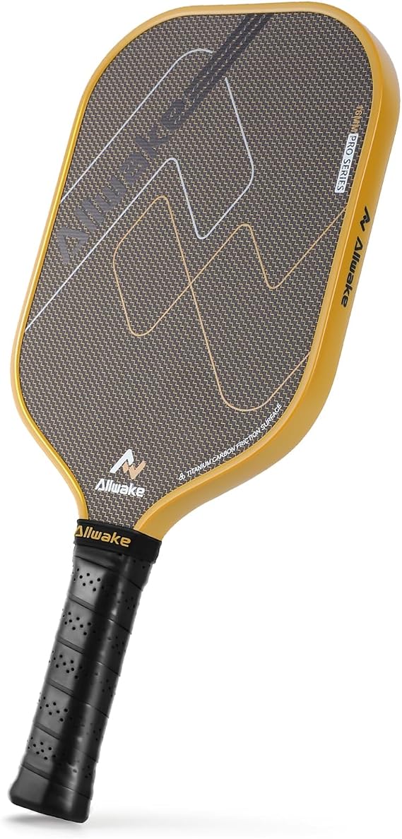 Pickleball Paddle, 3K Titanium Hybrid Carbon Fiber Pickleball Paddle Set, USAPA Approved Elite Control & Power Pickleball Paddle, 16mm Honeycomb Core, Ergo Sweat-Proof Grip & 360° Edge Protector | Pickleball paddle, 16mm honeycomb core, non-slip grip, large sweet spot, friction textured surface, high spin, powerful shot