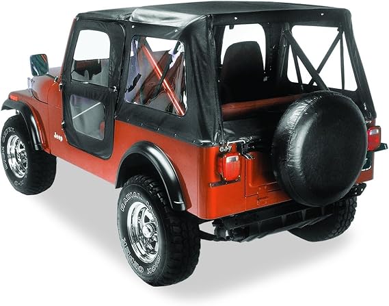 Bestop Replace-A-Top Black Crush 5111701 for Jeep CJ5 1976-1983 | Fits Jeep CJ5, 1976-1983, Black Crush, Clear Windows, Door Skins Included, For OEM soft top hardware,