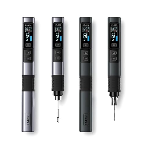 HS-02 Soldering Iron Smart Sleep IPS Color Display Screen 100-450C Soldering Rework Station PD100W Portable Repair Tool (HS02B Standard)