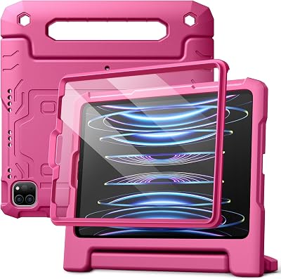 JETech Kids Case for iPad Pro 11 Inch 2022202120202018 Model, iPad Air 54 10.9-Inch with Built-in Screen Protector, Shockproof Full-Body Handle Stand Tablet Protective Cover Plum
