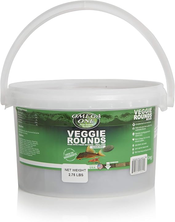 Omega One Veggie Rounds, 14mm Rounds, Sinking, 2.75 lb Bucket