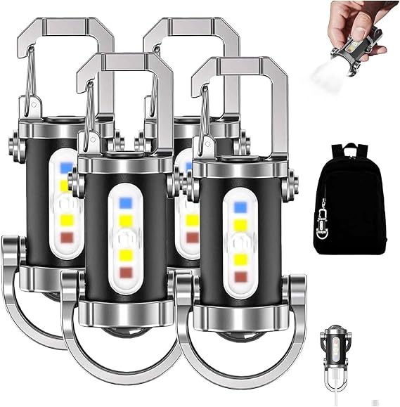 Portable Rechargeable Keychain Flashlight, 1200 Lumens Mini Key Chain Light with 7 Modes, EDC Small Flashlights Rechargeable Waterproof, Tiny LED Flashlight for Keychain Purse Pocket for Men Women