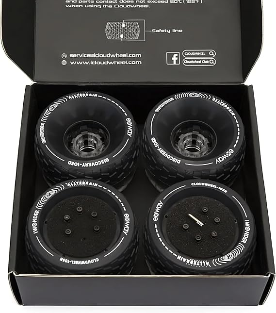 EXWAY Cloud Wheel 105mm/120mm Discovery Electric Skateboard Wheels Damping Foam Core All Terrain Off Road 78A Translucent Polyurethane Longboard Wheels(Not Applicable to Hub Motor