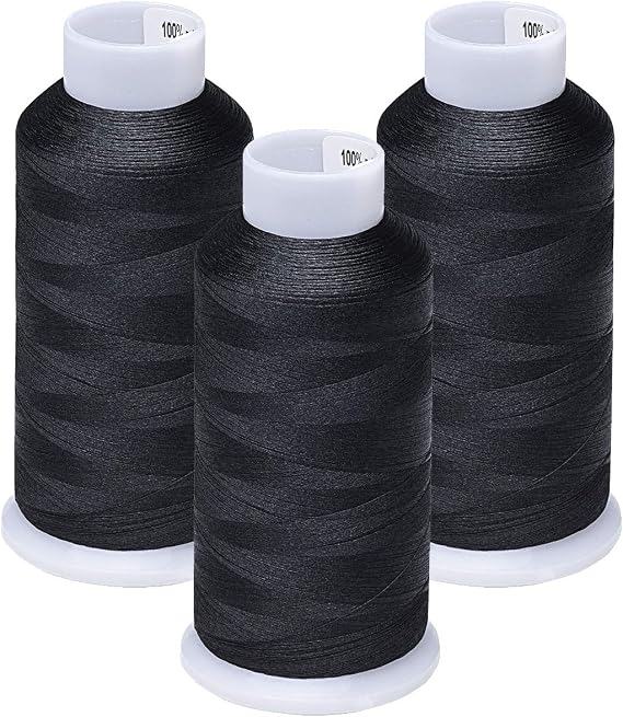 Simthread 60WT Bobbin Fill Thread Machine Embroidery Thread (Black 900)