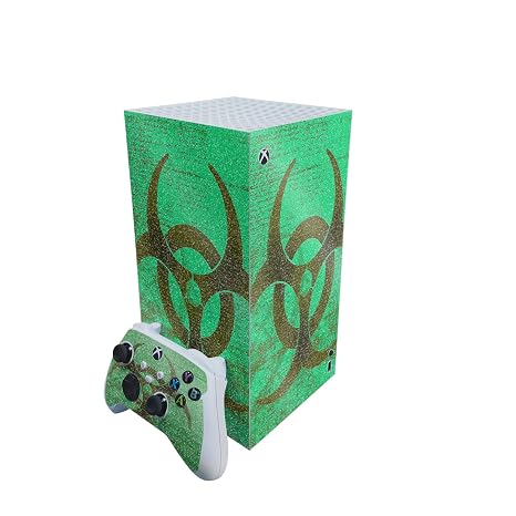 Glossy Glitter Gaming Skin Compatible With Microsoft Xbox Series X Digital Edition Bundle - Biohazard - Premium 3M Vinyl Protective Wrap Decal Cover - Easy To Apply | Crafted in the USA by MightySkins