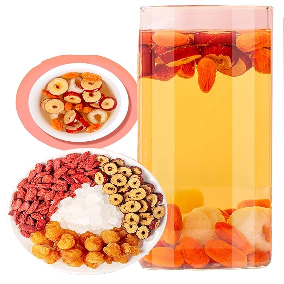 Longan Red Jujube Goji Tea Bags 7.05oz Wolfberry Guiyuan Drink Fruit tea | Ladies' Five Treasures Tea Individual Packaging, Scientifically Balanced, Easy to Brew, Rich in Nutrients Daily Drinking