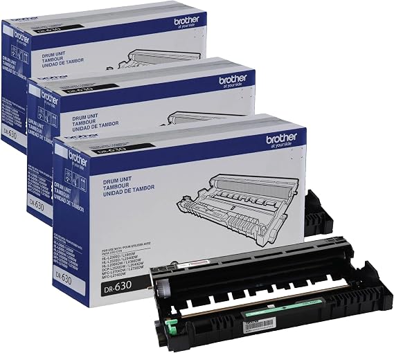 Brother Genuine-Drum DR630, Page Yields Approximately 12, 000 Pages, Black (Pack of 3)