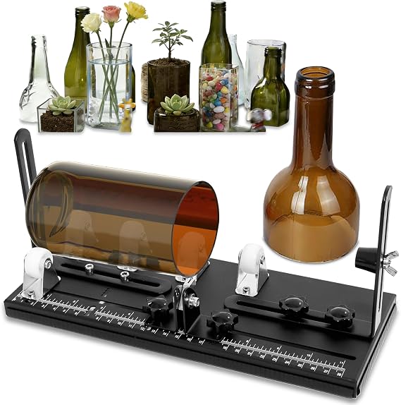 Smasener Glass Bottle Cutter,Upgraded Double Dam Boards Bottle Cutting Tool Kit, Curved Glass Cutting Tool for Round and Square Bottles, [Upgraded]Bottle DIY Craft Kit