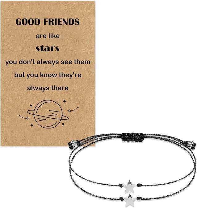 Friendship Gifts for Women - Christmas Valentines Day Galentines Day Birthday Gifts for Friends Women,Long Distance Best Friend Gift for Bestie Female,Matching Bracelets,Stocking Stuffers