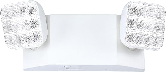 GRUENLICH LED Emergency Exit Lighting Fixtures with Two LED Heads and Back-Up Batteries- US Standard Emergency Light, UL 924 Qualified, 120-277 Voltage, 1-Pack