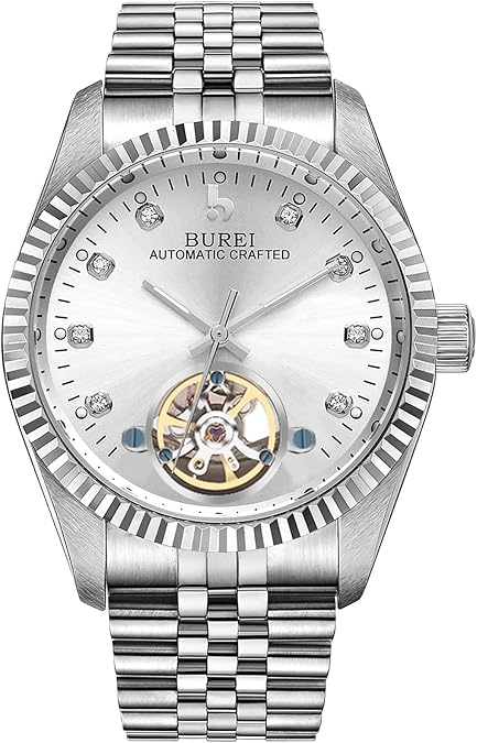 BUREI Men's Luxury Automatic Watch Fashion Waterproof Mechanical Watch, Adjustable Stainless Steel Two Tone Strap,Gift for Men