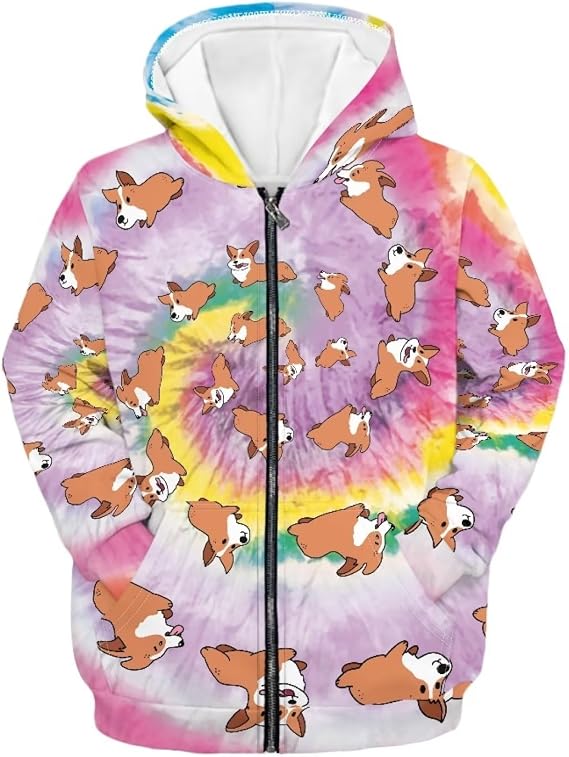 PinUp Angel Cute Graphic Hoodie Girl Boy Full Zip Hoodie Comfortable Hoodies for Kids Long Sleeve Zip Jackets With Pockets