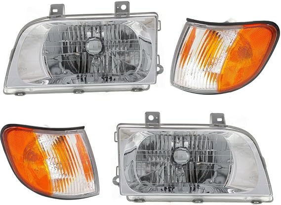 Headlight for Kia for Sportage 1998-2002 Left and Right Side Lamp w/Bulbs KI2521105