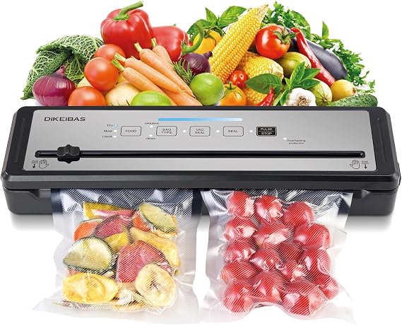 Vacuum Sealer Machine | Powerful 85kPa Suction | Bags and Cutter Included | Compact One-Touch Automatic Food Sealer with External Vacuum System | Preserve Freshness, Prevent Freezer Burn