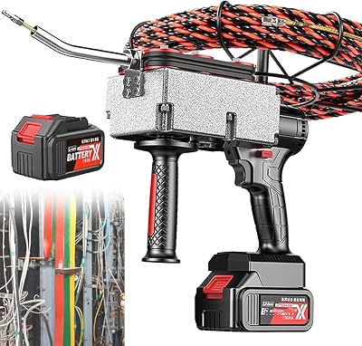Wire Threading Tool, Cable Puller, Automatic Electrician Wire Threading Machine, Wire Threader Wall Wiring Machine,1Battery-37500mah