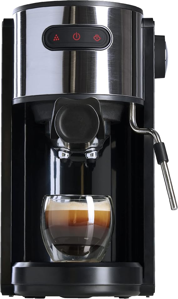 Coffee Gator Espresso Machine, Quick-Brew Espresso Maker with Milk Frother & 1.3 Liter Removable Water Tank