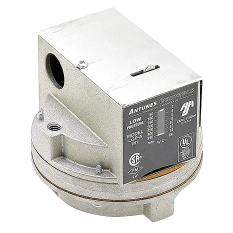AJ Antunes 803112502 Model Lgp-A Single Low Gas Pressure Switch, Manual Reset, 2" to 14" WC Range