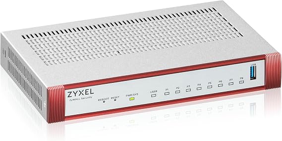 Zyxel USGFLEX100H Firewall | 25 Users | 1 Year Entry Defense Pack | 8x Gigabit Ports, 4 Gbps SPI Throughput, Fanless, RJ-45 Console Port IPSec/SSL VPN, IPS, Anti-Malware, UTM, TAA Compliant