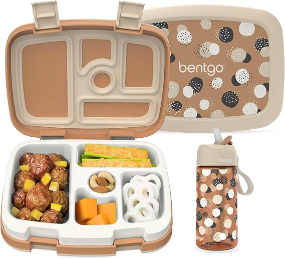 Bentgo Kids Prints Lunch Box Set With Water Bottle (Spots & Dots)