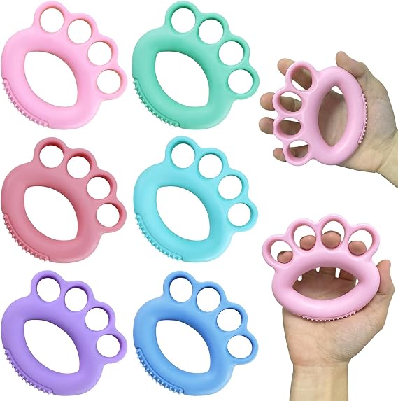 6 Pack Finger Exerciser Rings (10–60 lb) – Hand Grip Strength Trainer Set for Finger, Hand & Forearm Workout – Silicone Resistance Rings for Therapy, Recovery, Stress Relief, Musicians & Climbers