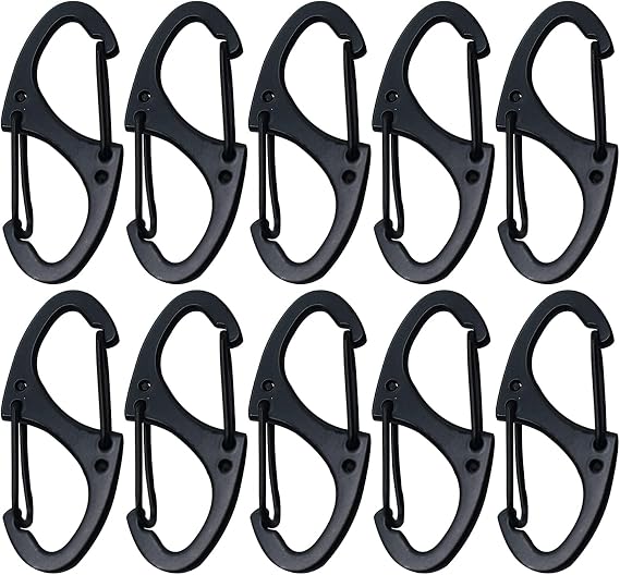 Small Carabiner Clips 1.6 inch(41mm) Metal Double Sided Spring Gate Snap Hooks Keychain Clasp Accessories