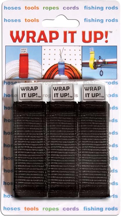 AIRHEAD Wrap It Up, Set of 3 Cord Organizers, Black