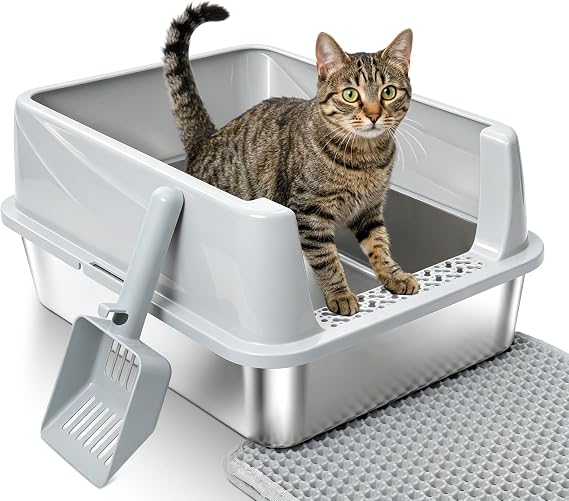 Stainless Steel Litter Box for Kittens, Small Litter Box Metal