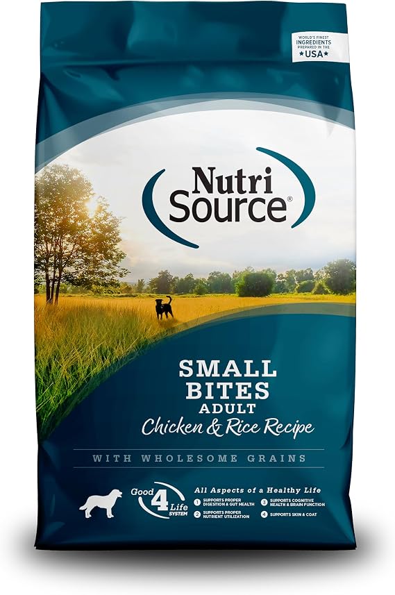 NutriSource Adult Chicken & Rice Small Bites Dog Food, 4lb