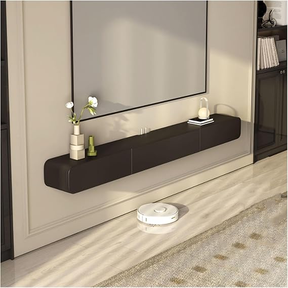 Modern Wall Mounted Lowboard TV Stand Floating Wooden Entertainment Center with Media Cabinet & 2 Drawers Space Saving Design for Living Room & Home Office Stylish TV Furniture