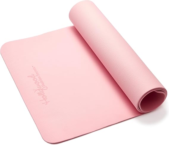 Hollywood Fashion Secrets Pink Yoga Mat Non Slip Lightweight, Cushioned Exercise Mat for Home, Gym, Pilates, and Workout