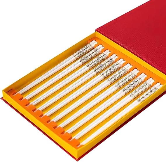 Chopsticks,Chinese Chopsticks Chopsticks Reusable Reusable Chopsticks Chopsticks Reusable Lightsaber chopsticksCeramic Chopsticks Gift Box Set 10 Pairs of Non-Slip Bone China Chopsticks,C(C)