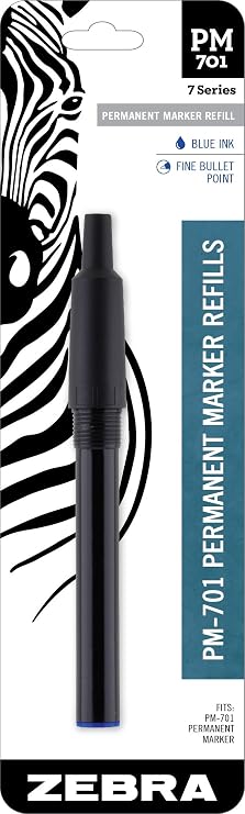 Zebra Pen PM-701 Permanent Marker Refill, Blue, Fine Bullet Tip, 1-Pack
