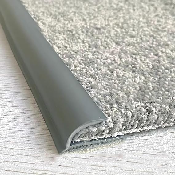 Self Adhesive Carpet Transition Strip for Thick Rug, Carpet Trim Floor Mats Edge Guard Strip Rug Edge Protector, Edge Trimming Custom Length(Gray,5m(16.4ft))