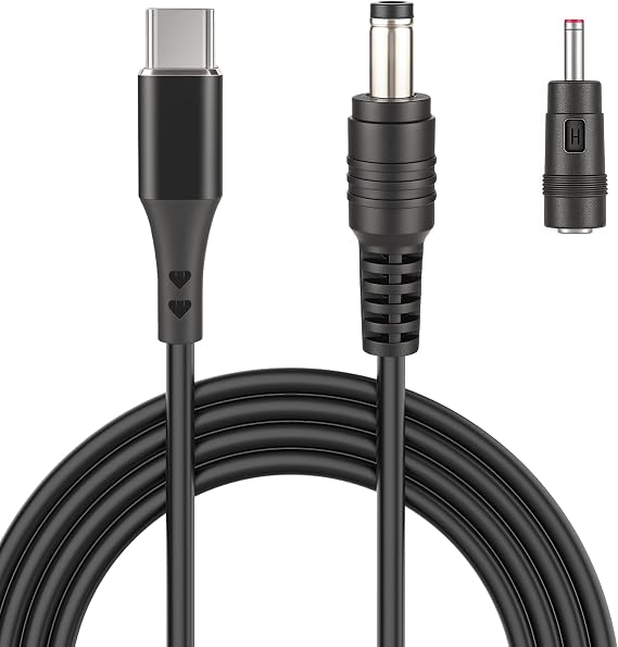 USB-C to DC 5V-12V Step Up Cable 3.3ft for Router/LED/Camera, PD