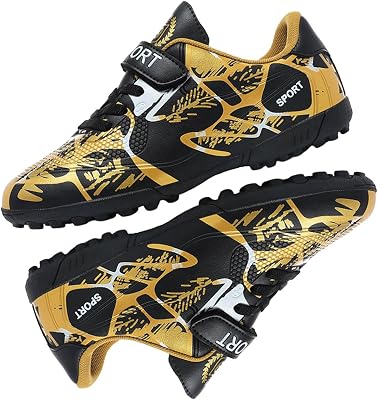 HESBITEUL Kids Soccer Cleats Boys Girls Athletic Outdoor Football Shoes AG TF Turf Spikes