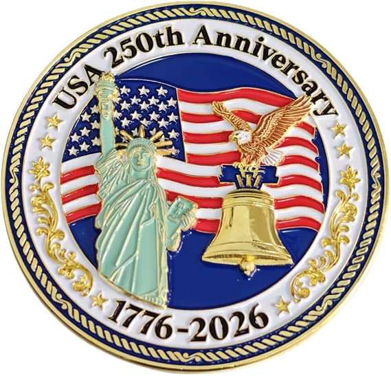 250th Anniversary 3D Metal Auto Emblem Decal America 1776-2026 Patriotic Decals for Cars, Van, Doors Decor Memorabilia
