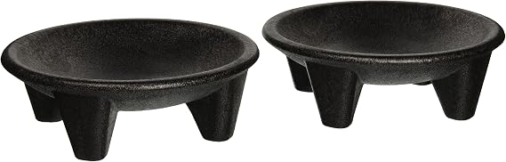 Winco Molcajete Salsa Plate Set, 12-Ounce, Medium, Black