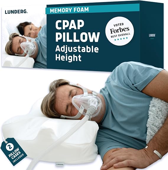 Lunderg CPAP Pillow for Side & Back Sleepers - Memory Foam