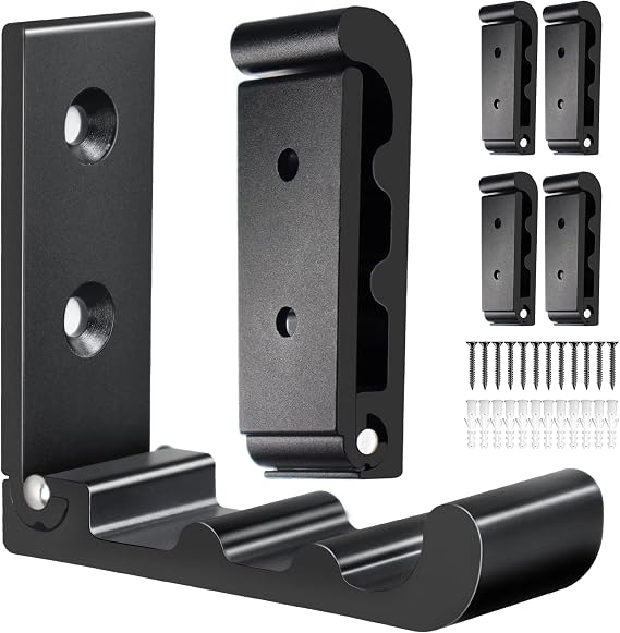 OHIYO Foldable Wall Hooks 6 Pack, Black Wave Design Space Saver Hooks for Coats, Towels, Backpacks, Hats, Wall Mounted Organizer
