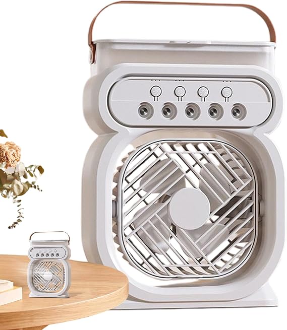 Fan with Mist | Portable Air Conditioner Fan with Mist - Adjustable 3 Wind Speeds 450ml Water Tank Cooling Appliance with Handle for Sleeping, Working