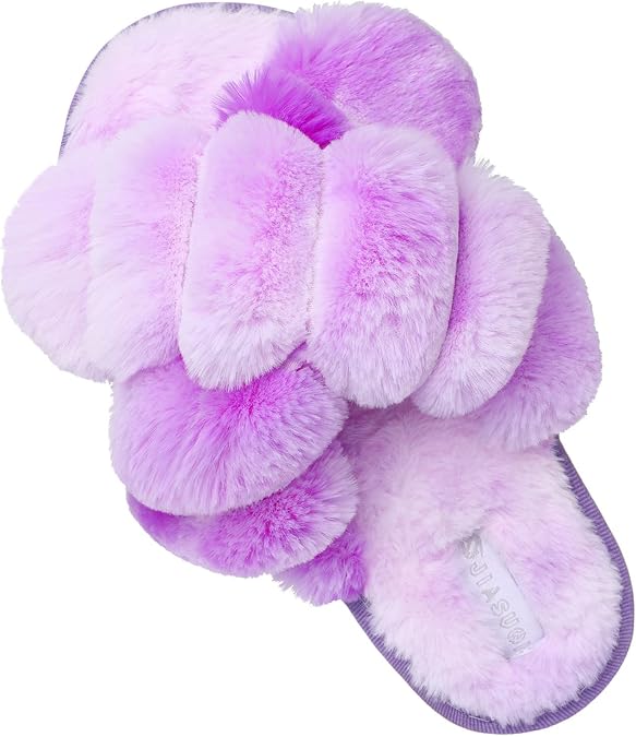 JIASUQI Womens Slippers Fuzzy Fluffy House Slippers for Women House Shoes