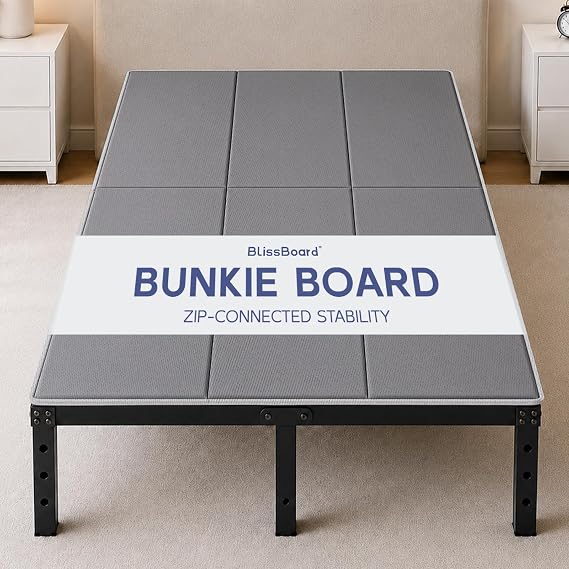 BlissBoard Full Bunkie Board, 54 x 75 in, 10mm Lightweight Support | Lightweight Foldable Support, Breathable Noise-Reducing Cover, Moisture-Resistant Board for Platform and Box Spring Beds