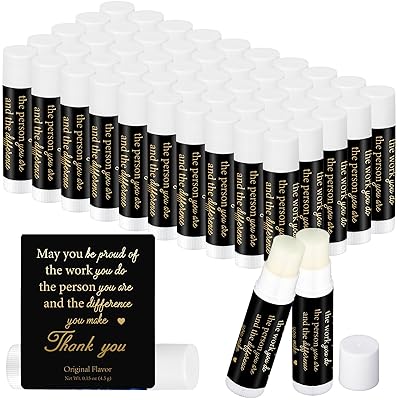50 Pack Employee Appreciation Gifts Bulk for Teacher Students Thank You Gifts Lip Balm Staff Team Coworker Appreciation Gift Moisturizing Lip Gloss for Women Men Teacher StaffBe Proud