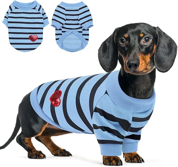 Queenmore Small Dog Shirt,Soft Breathable Dog Shirt for Dogs Cats Boy Girl,Pet Clothes for All Season,Breathable Lightweight Pet Tshirt for Frenchie, Dachshund, Yorkie