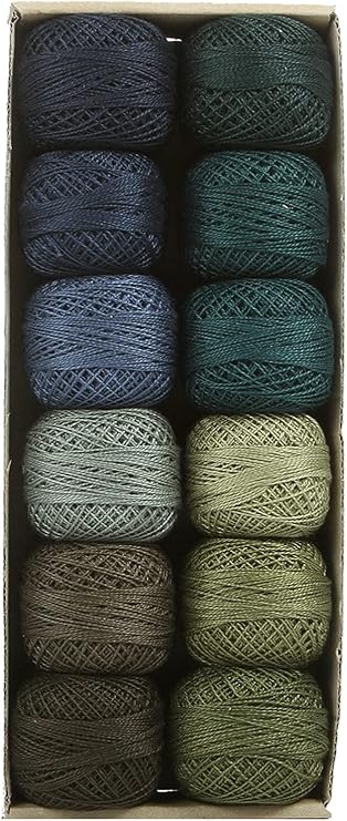 Valdani Pearl Cotton Sz 12 | As Time Goes By Set 3 Solid | 12 Balls 109 Yds